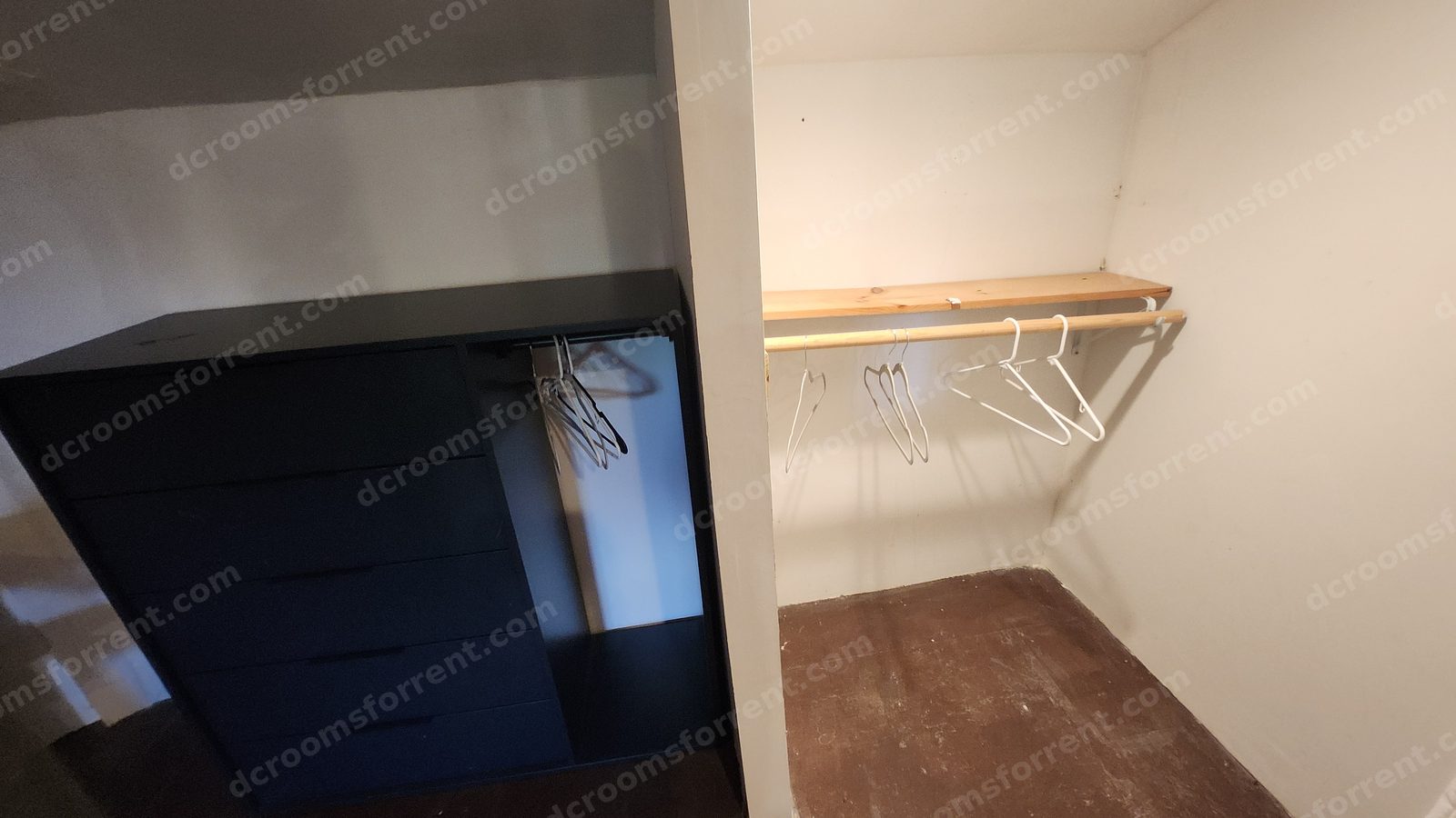 Washington Room dresser and closet storage space.